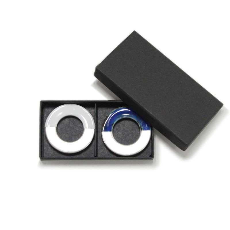 カトラリーレスト(リング型) 染付/白磁 セット(箱入り)