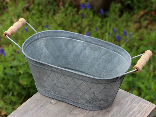 ブリキハンドポット◆オーバル