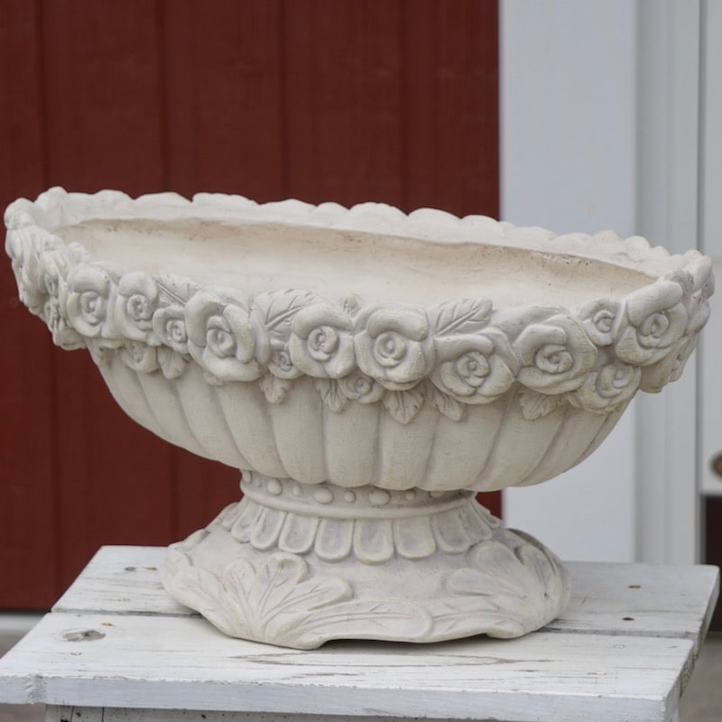 グラスファイバー・GNTシリーズ・フラワーオーバルポットL(幅48cm)WH1337