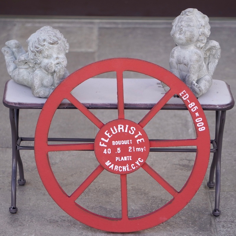 アンティーク風車輪・WDシリーズ・レッド・（直径30cm）
