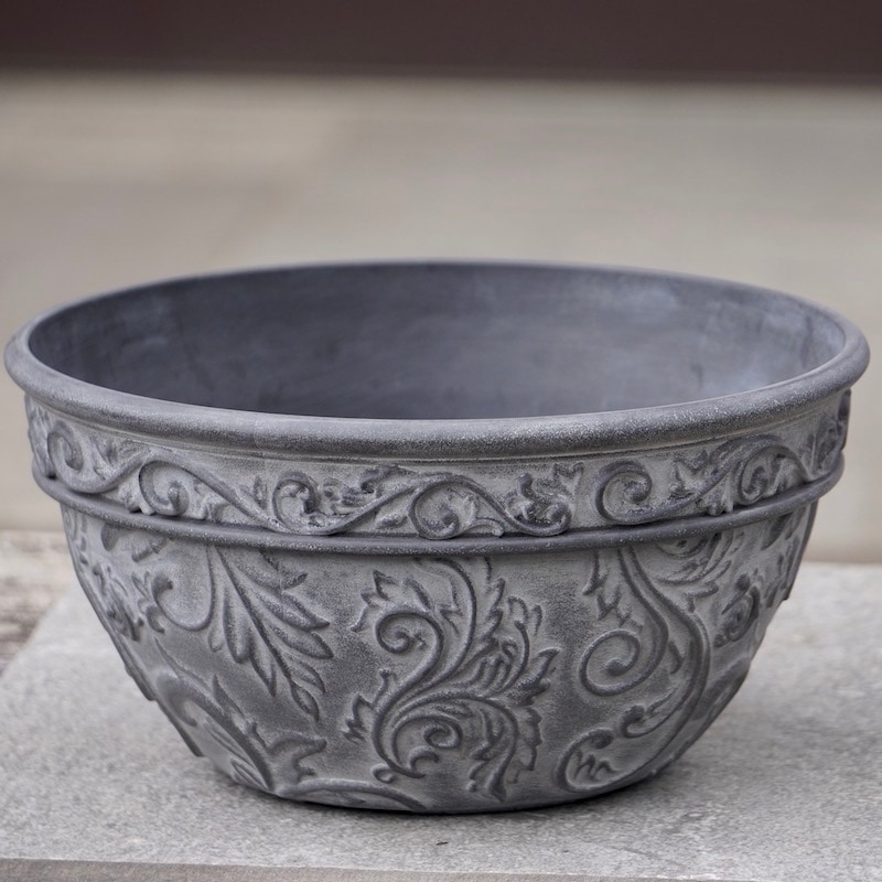 上質合成樹脂のサークルポット・CBQシリーズ(直径25cm)・BK1035