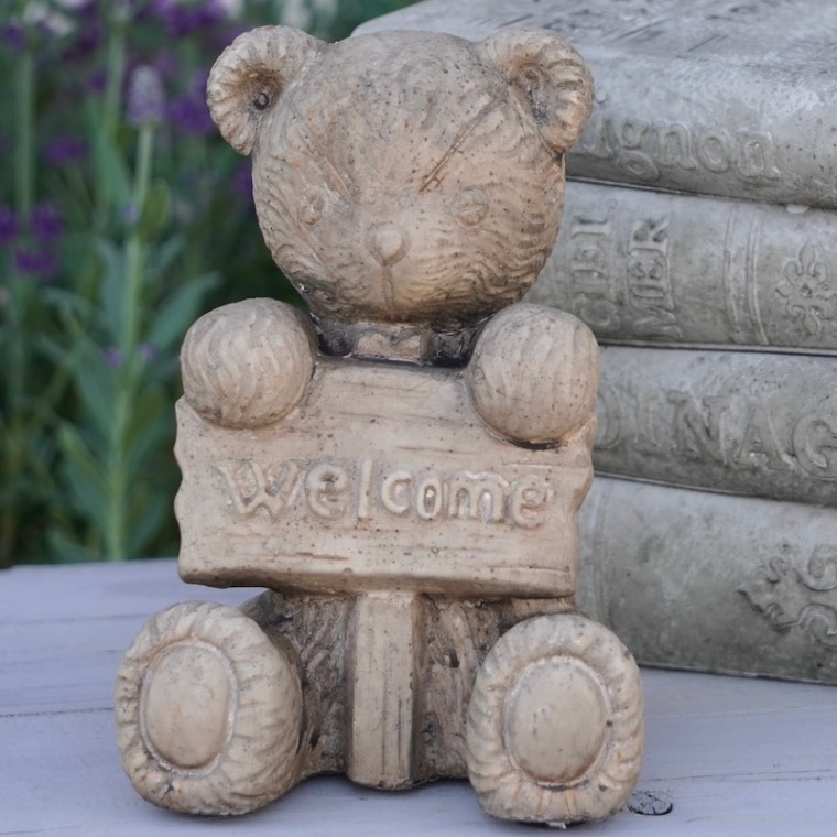 ヴィンテージ プランタースタンド ウェルカムボード くま 木製