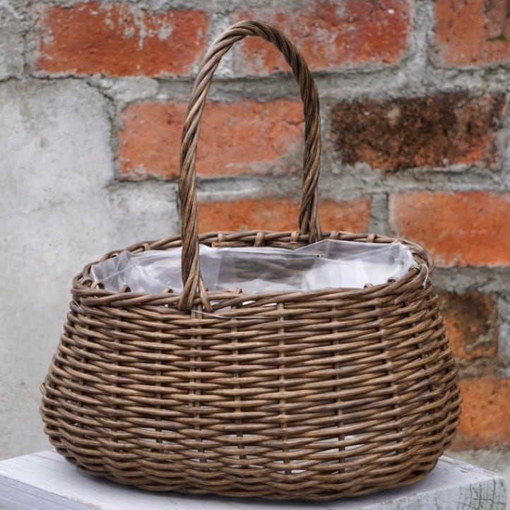 水で洗える☆ハンドバスケット◆ブラウン