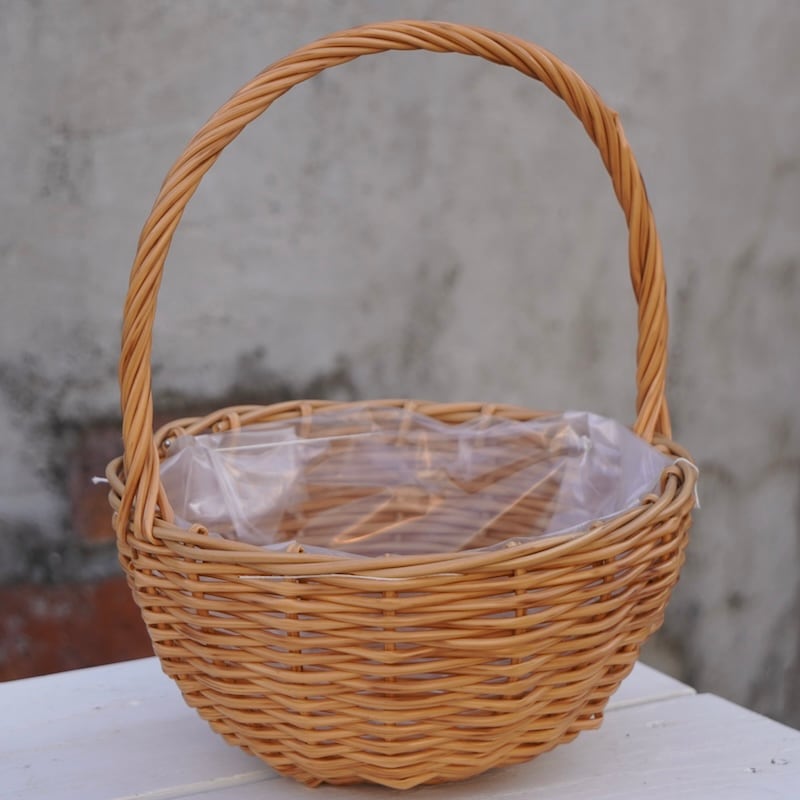 水で洗える☆ハンドバスケット・サークル・メープルS