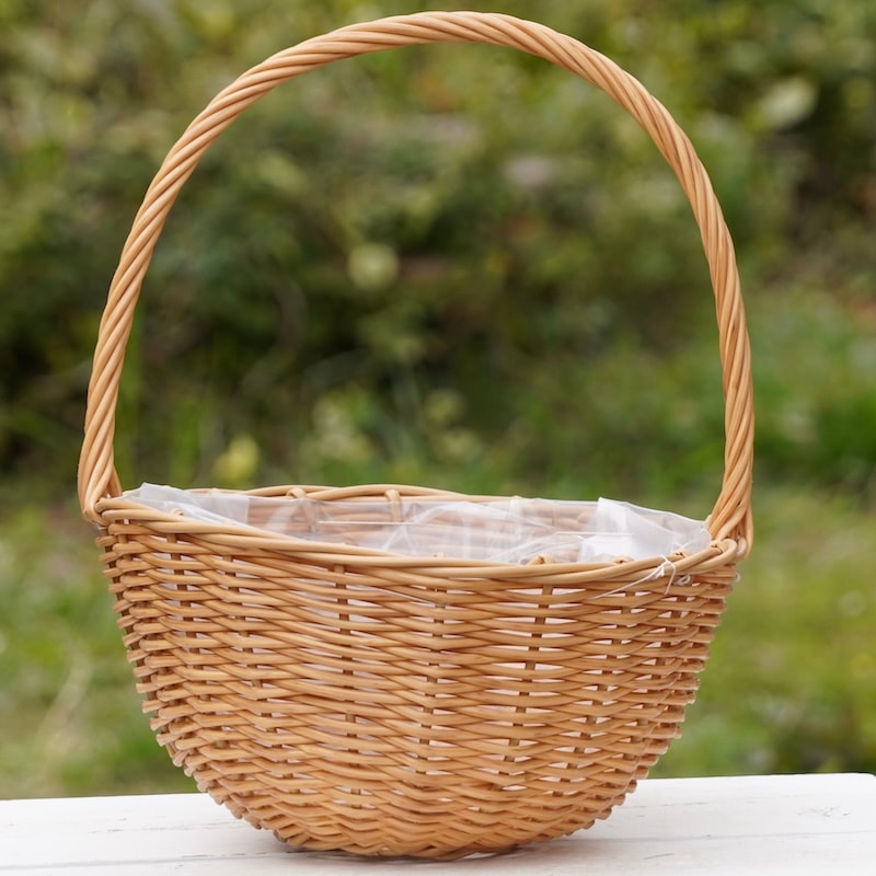 水で洗える☆ハンドバスケット・サークル・メープルL