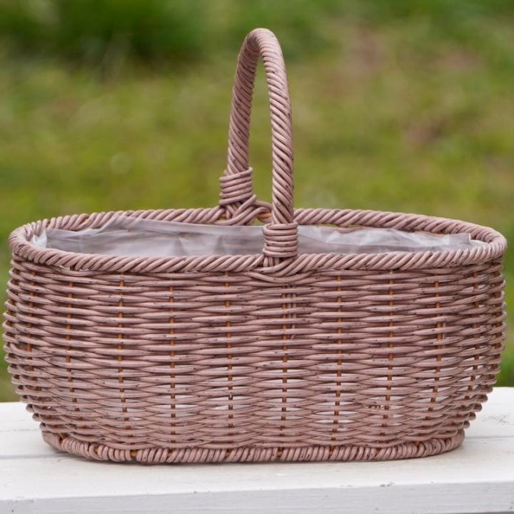 水で洗える☆ハンドバスケット・フラットワイド・ピンク