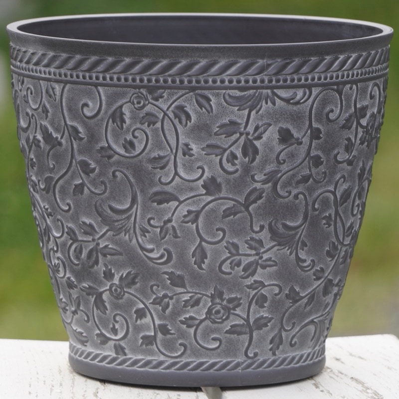 上質合成樹脂ラウンドポットL・ ATシリーズ(直径24.5cm)・BK052