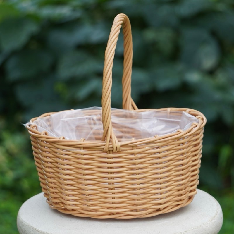 水で洗える☆ハンドバスケット・フラットオーバル・メープル