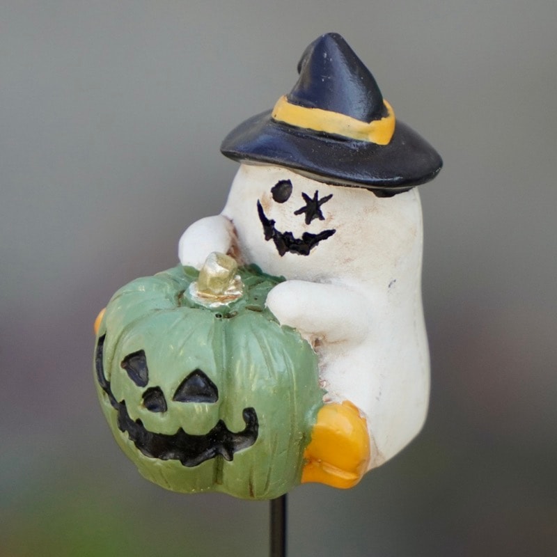 ガーデンピック「緑のパンプキンとゴーストさん」