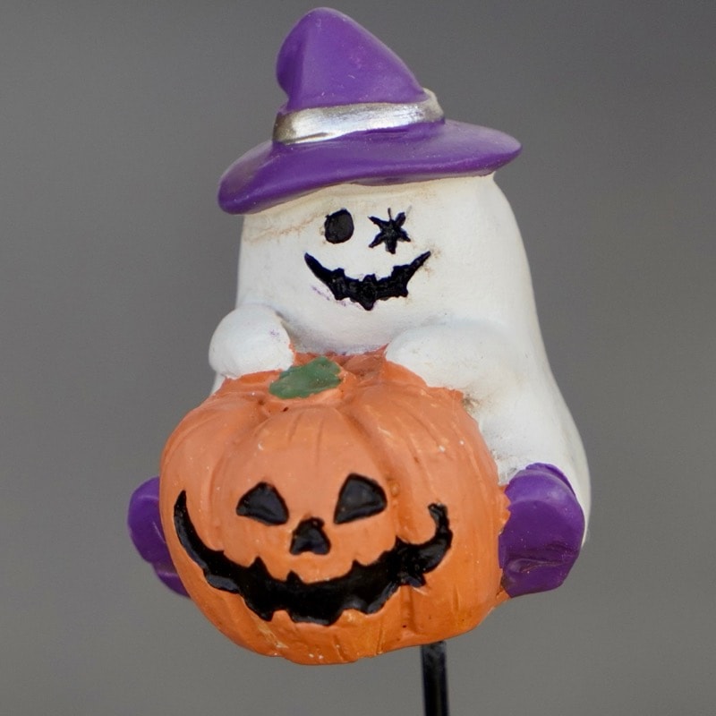 ガーデンピック「オレンジのパンプキンとゴーストさん」