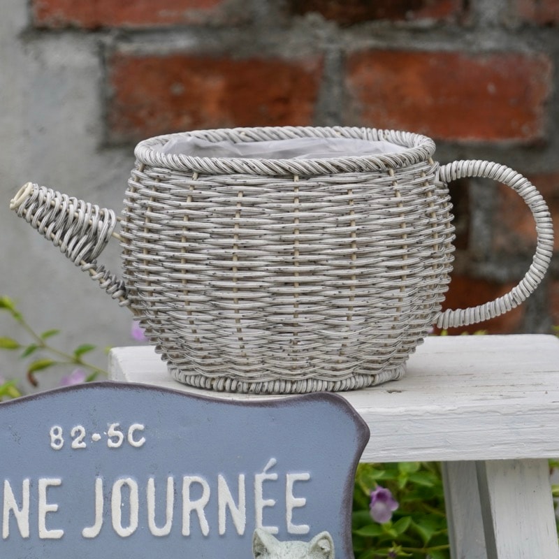 水で洗える☆ティーポットバスケット・ホワイト