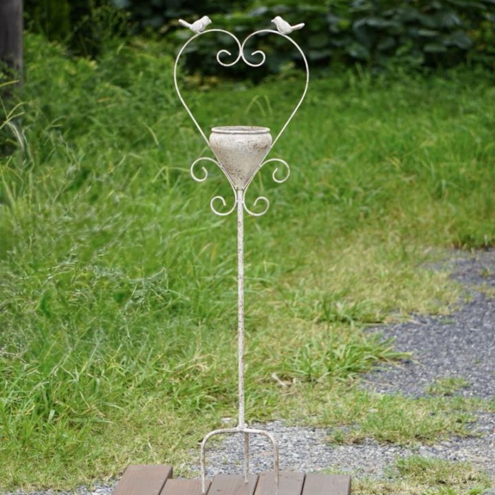 アンティークブリキ・バードネストラージピック・ホワイト【単独梱包・送料込み】