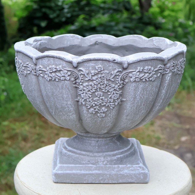 グラスファイバー・NGQシリーズ・スタンドカップポット(幅24.5cm)・グレー