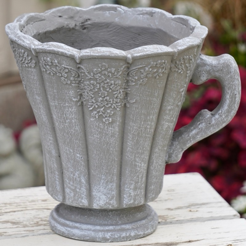 グラスファイバー・NGQシリーズ・トールカップポット(幅24.5cm)・グレー