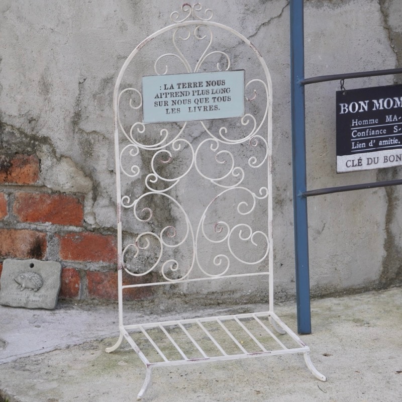 アイアンシェルフ・フラワー背もたれスタンド(高さ65cm)　【単独梱包・送料込み】