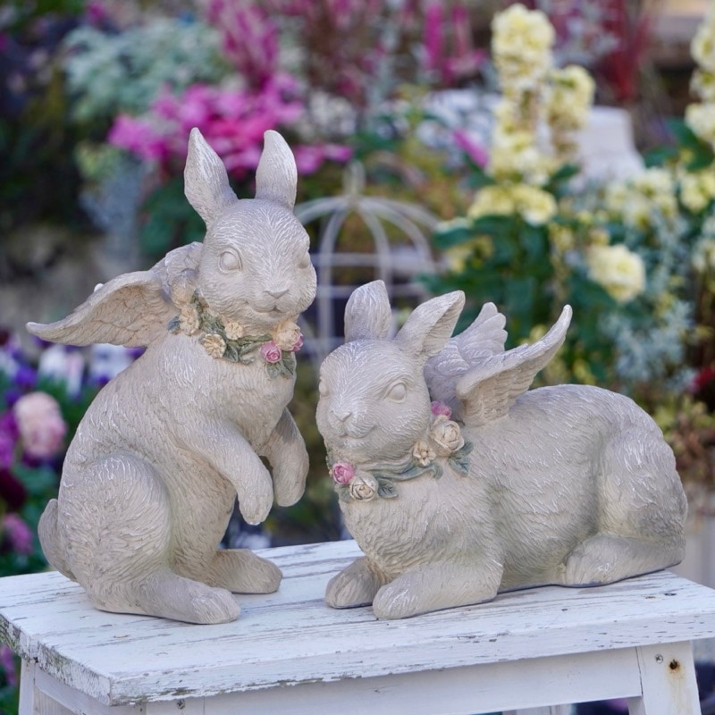 かわいい・エンジェルラビットオーナメント☆微笑みうさぎ☆