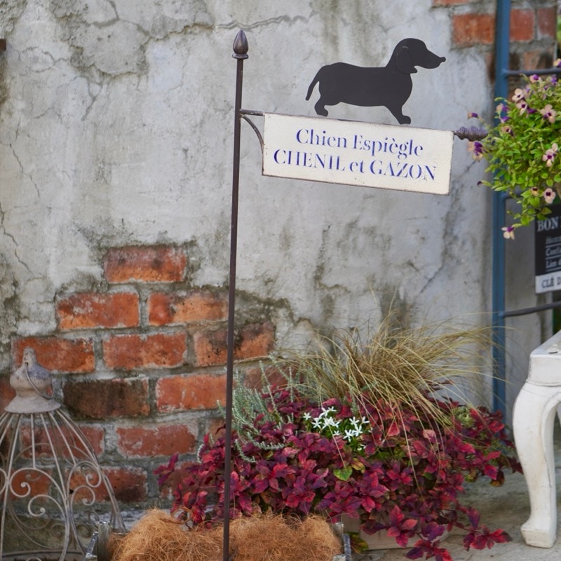 ワンちゃんのお庭プレート◆幅約38cm・高さ約90cm【単独梱包・送料込み】【複数割引対象商品】