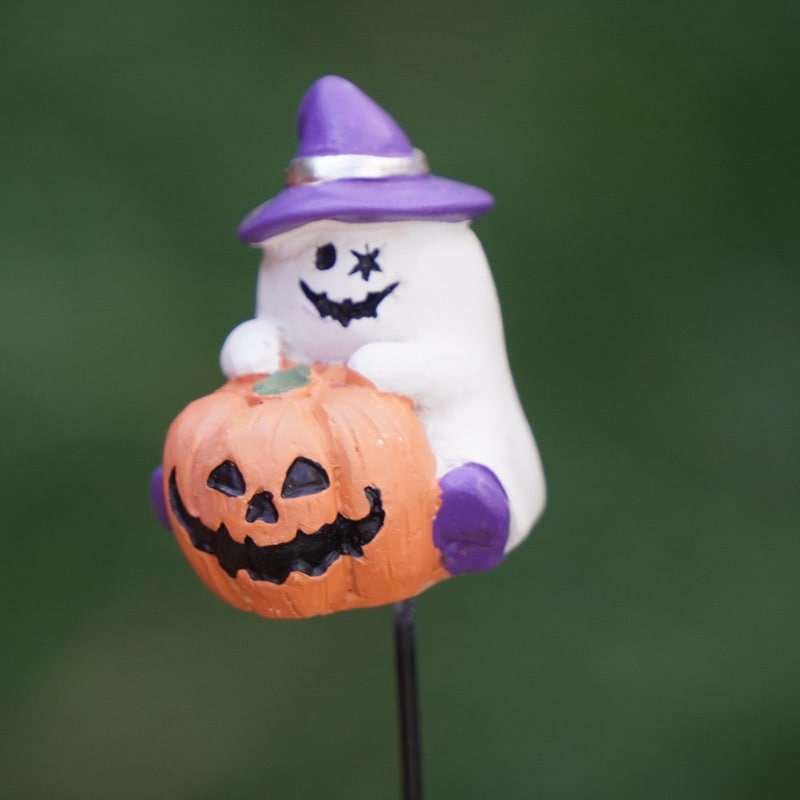 ガーデンピック「オレンジのパンプキンとゴーストさん」