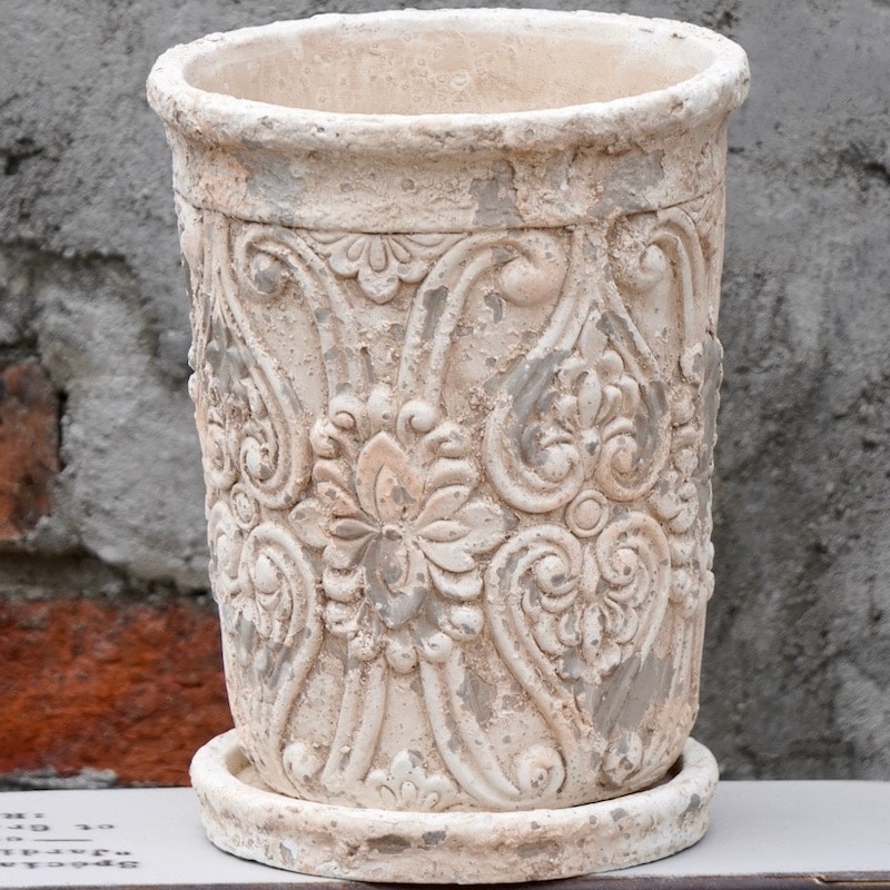 アンティーク調・サークルトールポット・ZW101（直径18.5cm）