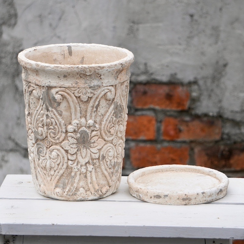 アンティーク調・サークルトールポット・ZW101（直径18.5cm）