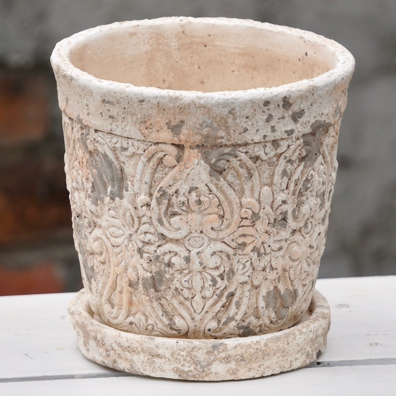 アンティーク調・サークルポットS・ZW102（直径16cm）