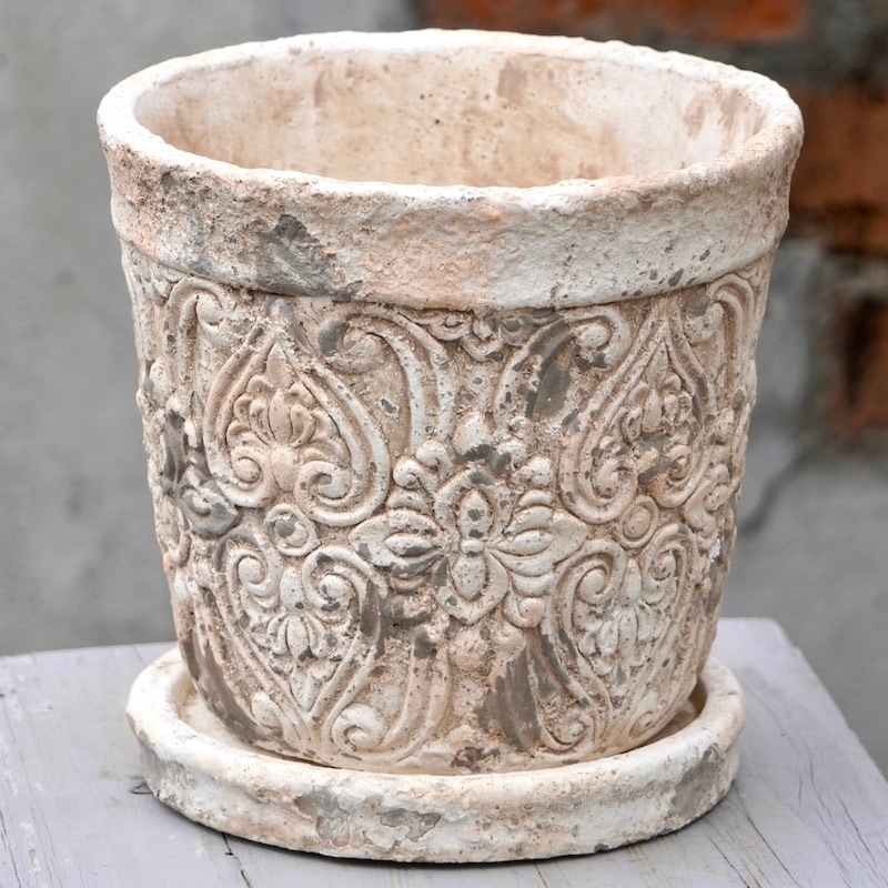 アンティーク調・サークルポットM・ZW103（直径19cm）