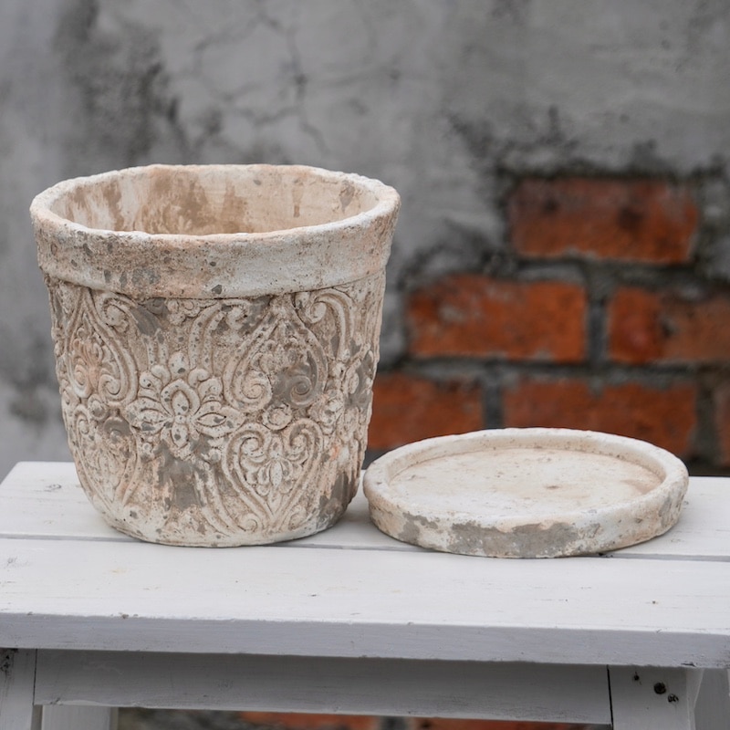 アンティーク調・サークルポットM・ZW103（直径19cm）