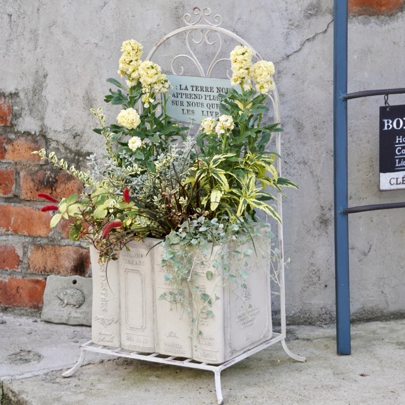 アイアンシェルフ・フラワー背もたれスタンド(高さ65cm) 【単独梱包