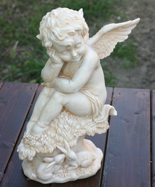 天使　クリスマス　ウサギ　彫刻　ガーデニング　エンジェル angel11.jpg