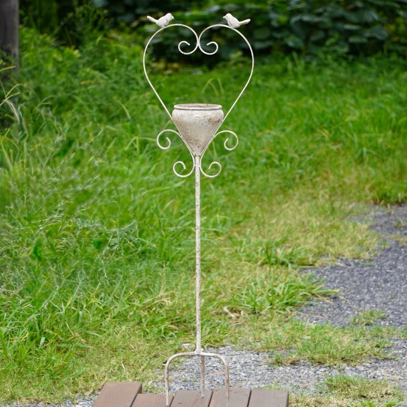 アンティークブリキ・バードネストラージピック・ホワイト【単独梱包