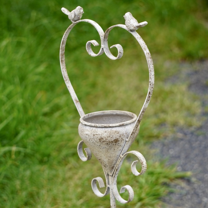 アンティークブリキ・バードネストラージピック・ホワイト【単独梱包