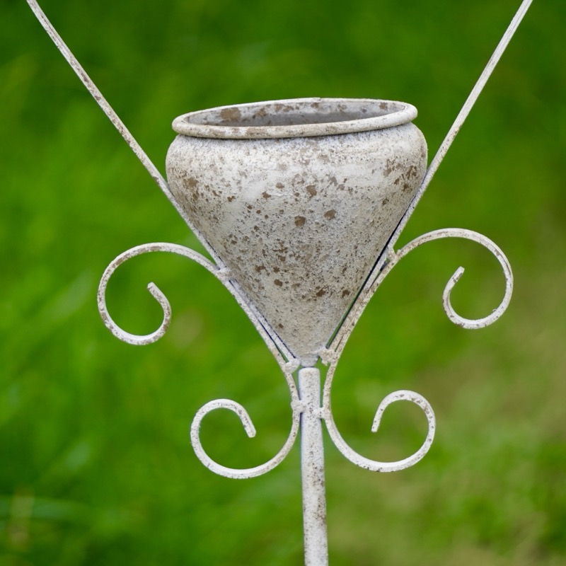 アンティークブリキ・バードネストラージピック・ホワイト【単独梱包