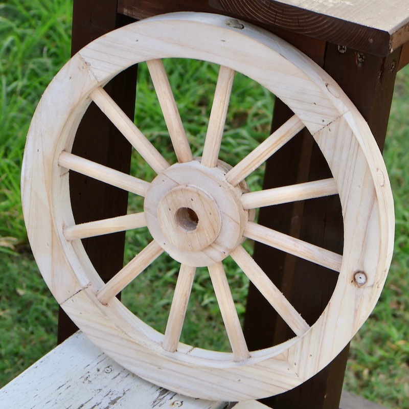 ビンテージ風 木製ガーデンホイール( 大)ホワイト ビンテージ風 木製ガーデンホイール( 大)ホワイト