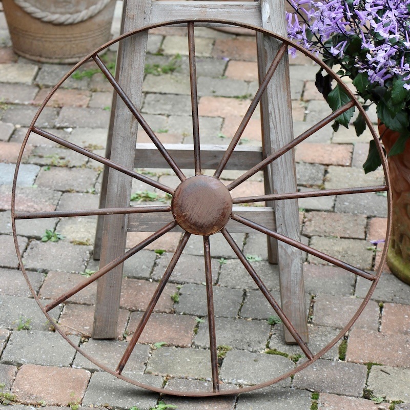 アンティーク風スチール車輪・ブロンズM・直径50㎝【単独梱包・送料込み】