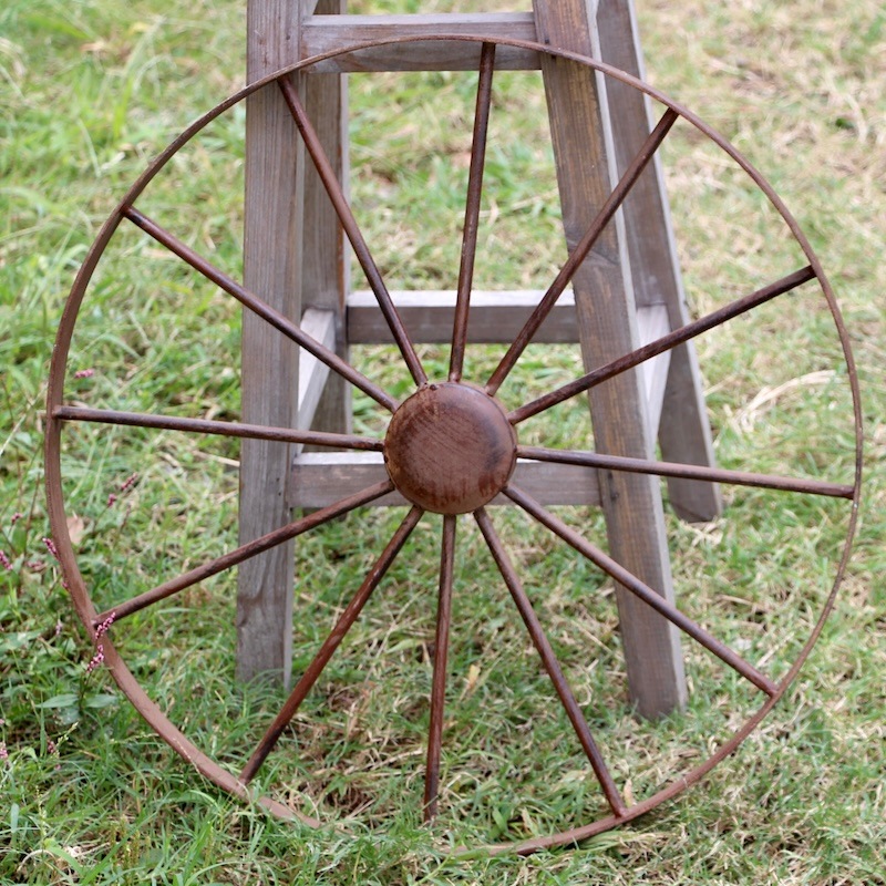 アンティーク風スチール車輪・ブロンズM・直径50㎝【単独梱包・送料込み】