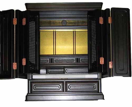 23号　黒檀　上置き仏壇　障子付　シンプルなお仏壇