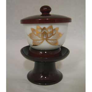 茶湯器,水を供える仏具 茶台 朱塗り 溜塗 | 仏具,供え物 | 奥村仏具店