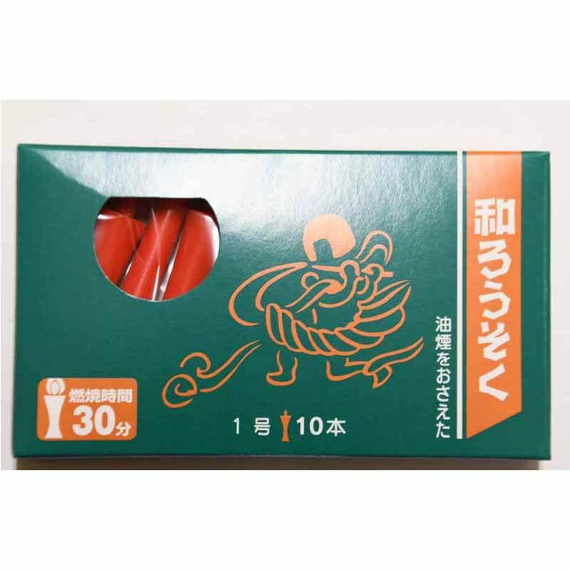 小箱　メール便OK　1号　赤　和蝋燭（イカリ型）　10本