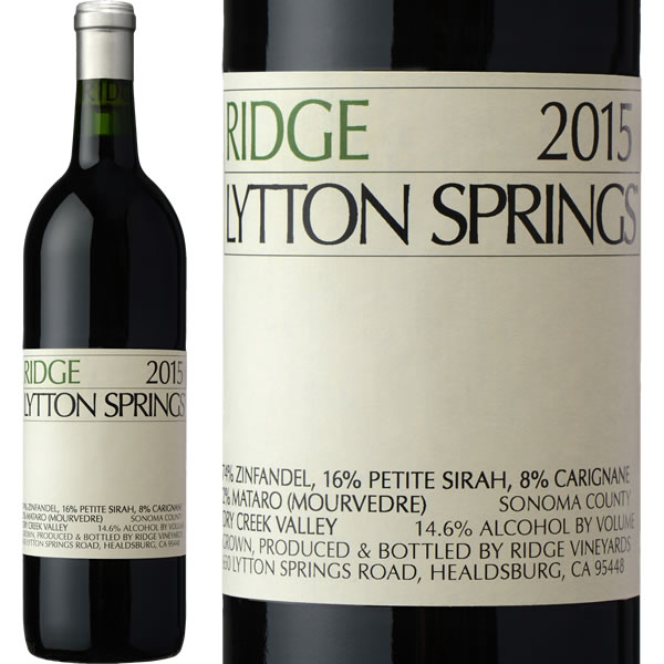 リッジ・リットン・スプリングス 2015 赤ワイン | 赤ワイン | 京橋ワイン