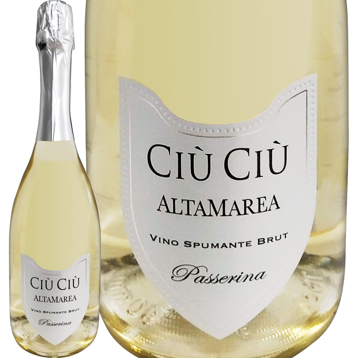 チウ・チウ・アルタマレア・ブリュット イタリア 白スパークリングワイン 750ml やや辛口 パッセリーナ100% マルケ州 スプマンテ 発泡性ワイン 12% クリーミーな泡立ち グリーンがかった麦わら色 リンゴ 白い花 アーモンド トースト 香ばしい 食前酒 食中酒 ペアリング