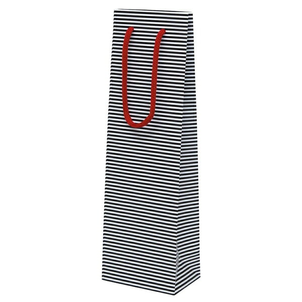 ワインギフトバッグ モノクロボーダー