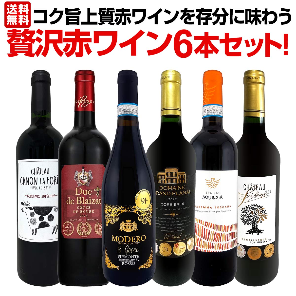 【送料無料】第54弾！当店≪極≫厳選！赤ワイン好きならこのセット！格別の美味しさ！コク旨上質赤ワインを存分に味わう贅沢赤ワイン6本セット！
