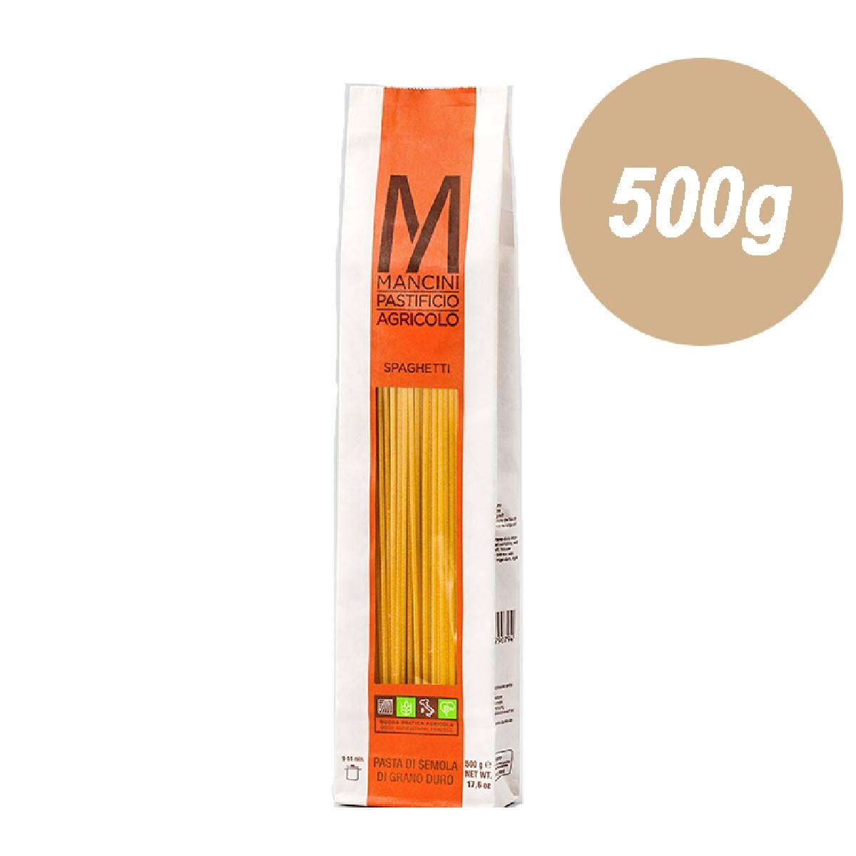 マンチーニ　スパゲッティ（２．２mm）５００ｇ【ラッピング不可】【ギフトBOX不可】