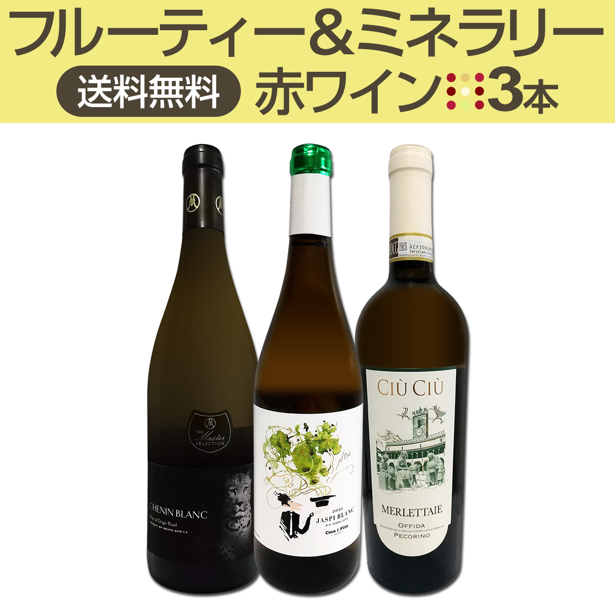【送料無料】≪フルーティー&ミネラリー≫白ワイン3本セット!!