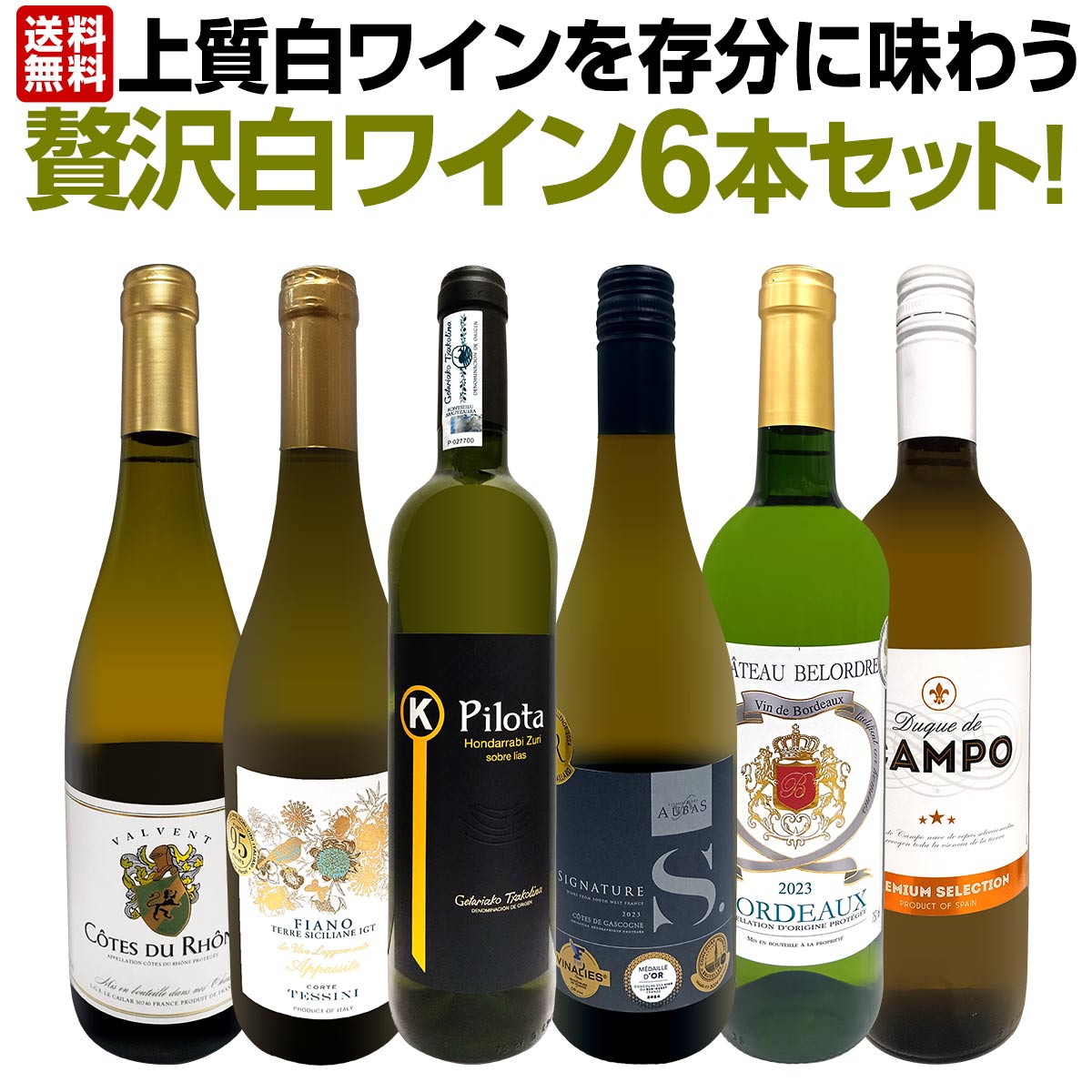 【送料無料】第58弾！当店≪極≫厳選！白ワイン好きならこのセット！格別の美味しさ！華やかな上質白ワインを存分に味わう贅沢白ワイン6本セット！