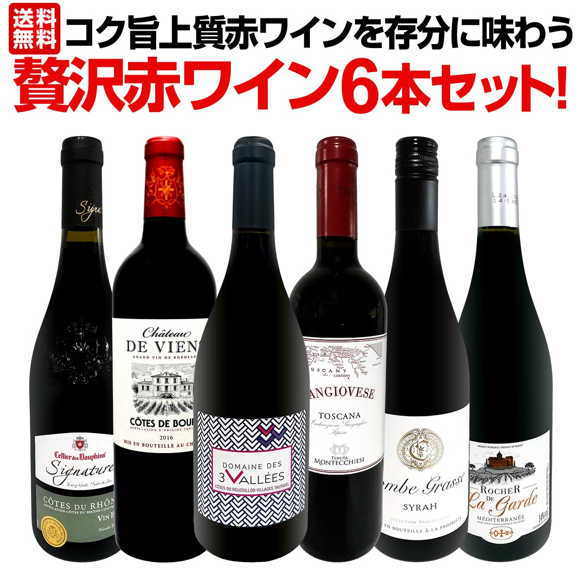 【送料無料】第45弾！当店≪極≫厳選！赤ワイン好きならこのセット！格別の美味しさ！コク旨上質赤ワインを存分に味わう贅沢赤ワイン6本セット！