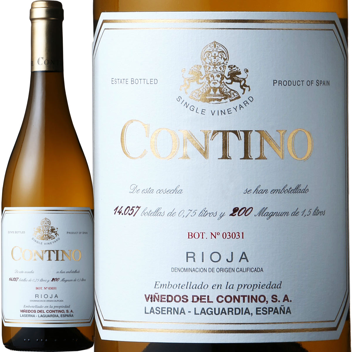 コンティノ・ブランコ　2021<br>スペイン 白ワイン 750ml 辛口 リオハ 銘醸地 CVNE リオハ・アラベサ スペイン王室御用達　ビウラ ガルナッチャ・ブランカ 特選原産地呼称 D.O.Ca. サックリング95点 スペクテーター92点 単一畑 ホルヘ・ナバスクエス コンティーノ