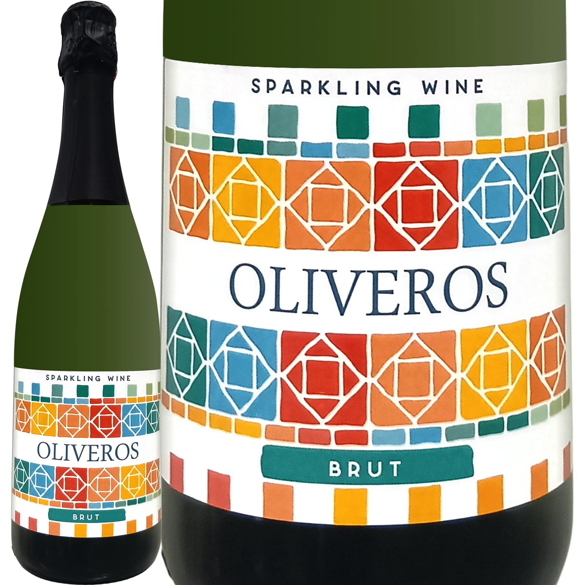オリベロス・スパークリング・ブリュット<br>スペイン スパークリングワイン 泡 750ml 辛口 ライトボディ アンダルシア コンダード・デ・ウエルバ サレマ 固有品種