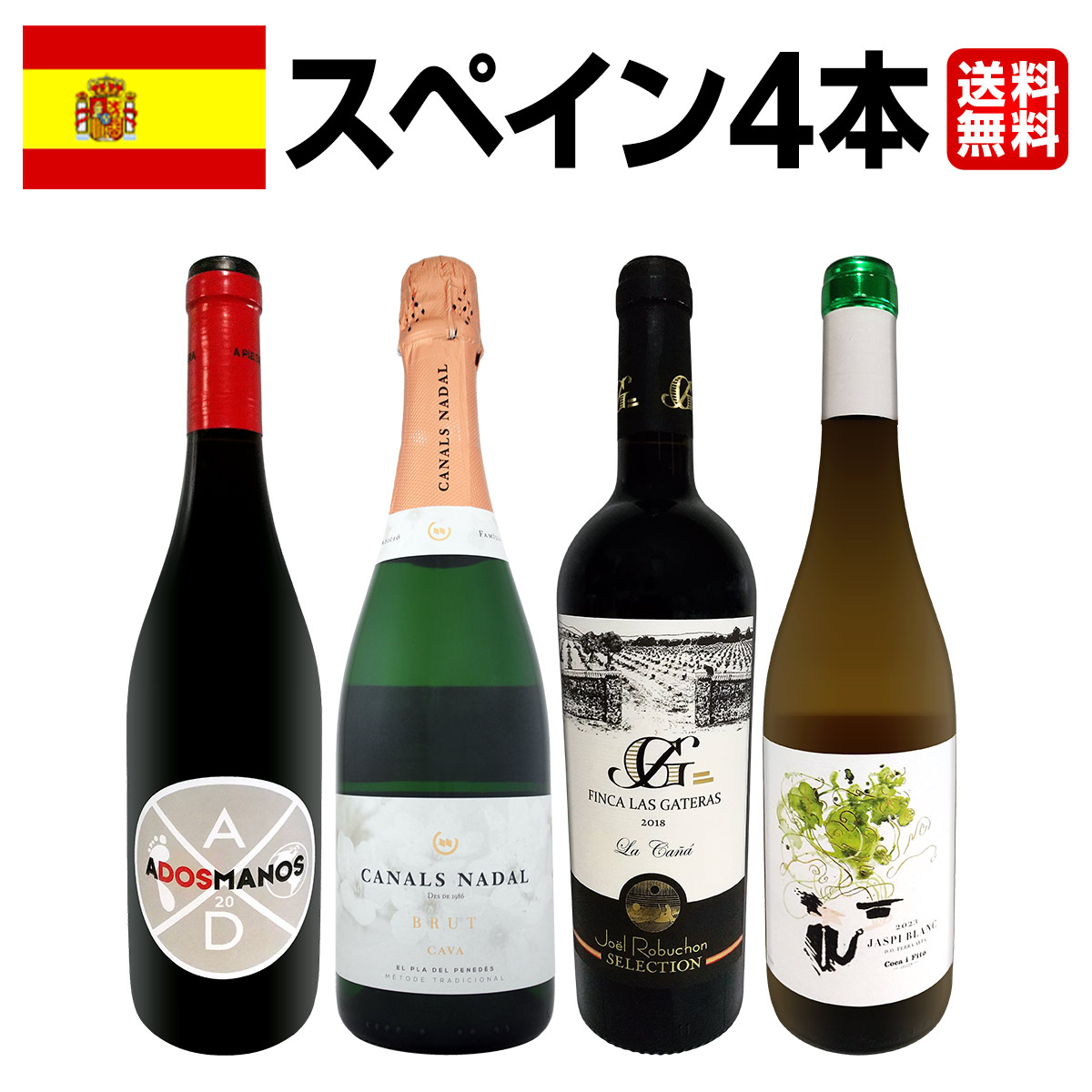 【送料無料】華麗なる新時代スペインワイン4本セット!!