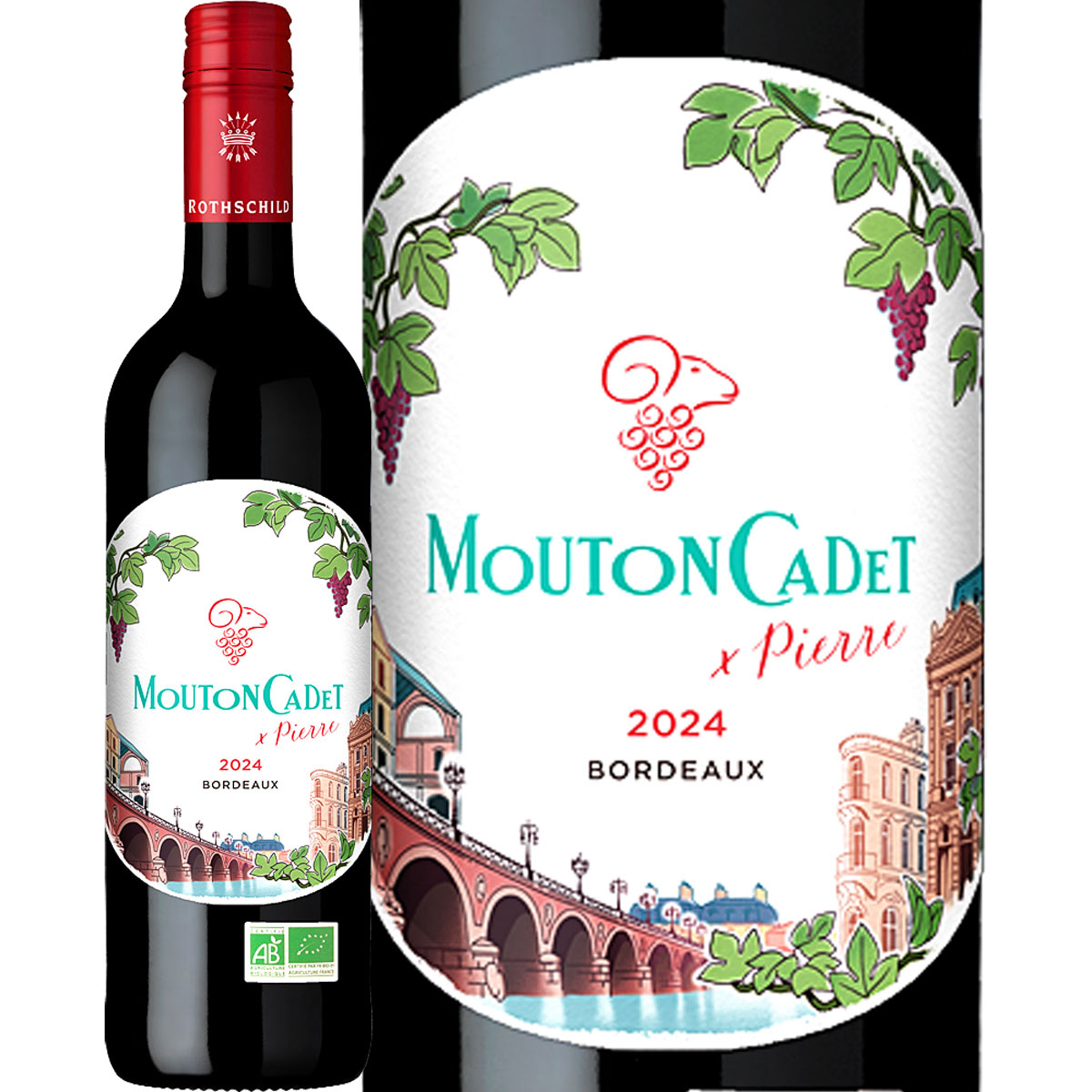 ムートン・カデ・ルージュ・オーガニック・バイ・ピエール 2024<br><br>【フランス】【赤ワイン】【750ml】【ミディアムボディ】【辛口】